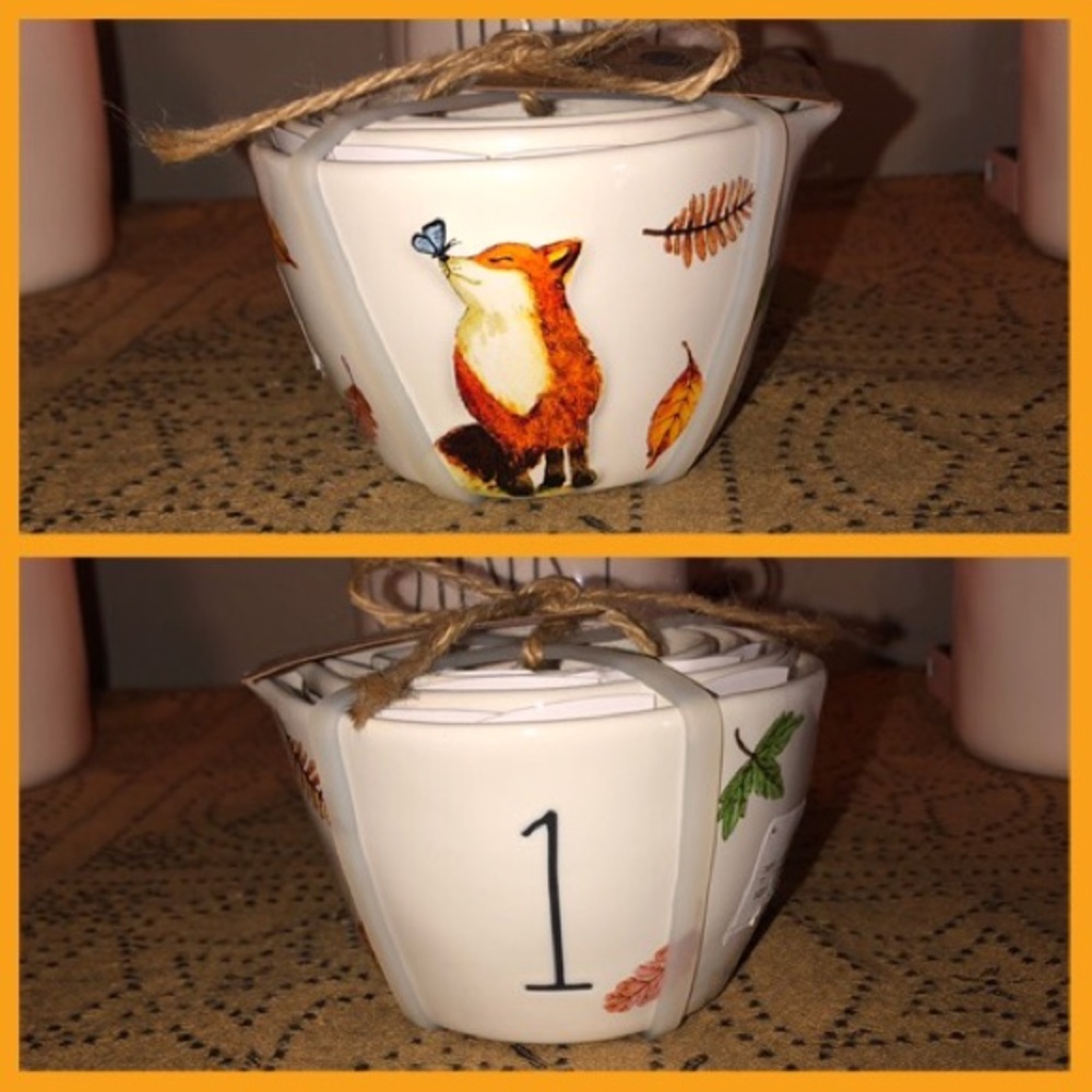 Rae Dunn Fall Measuring Cups Set of 4 (Raised Fox and Leaves)